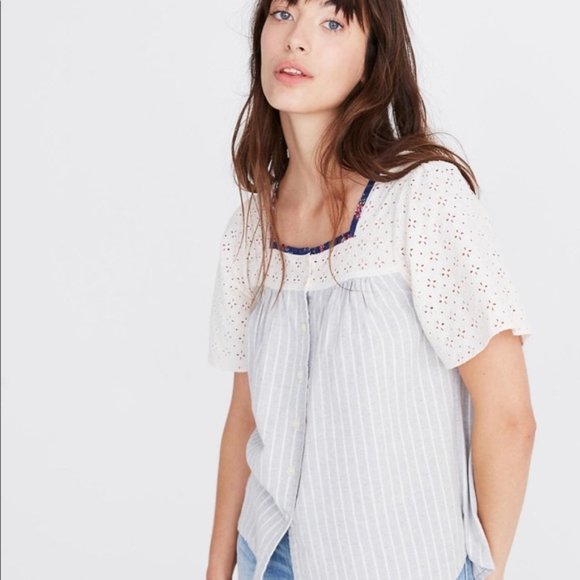 Madewell Tops - Madewell The New Denim Project Patchwork Top